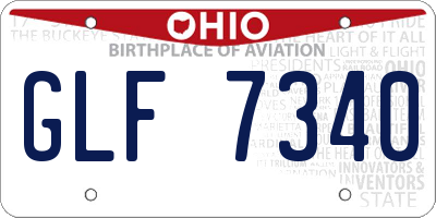 OH license plate GLF7340