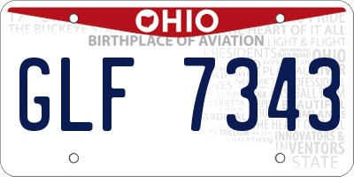 OH license plate GLF7343