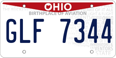 OH license plate GLF7344