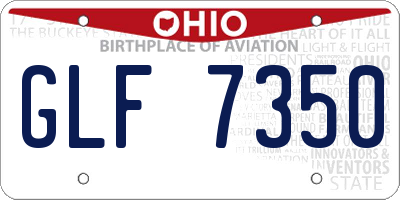 OH license plate GLF7350