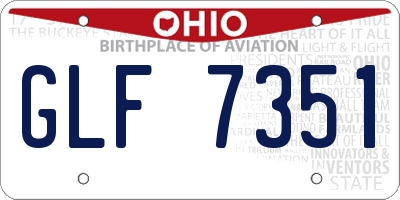 OH license plate GLF7351