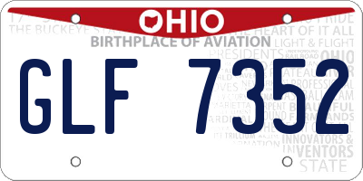 OH license plate GLF7352