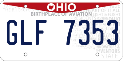 OH license plate GLF7353