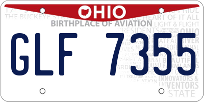 OH license plate GLF7355