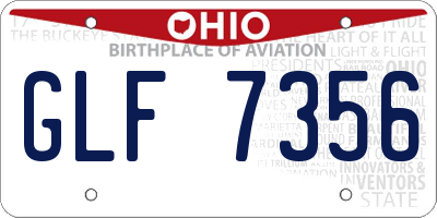 OH license plate GLF7356