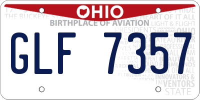 OH license plate GLF7357