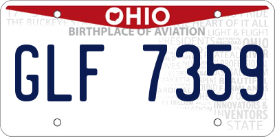 OH license plate GLF7359