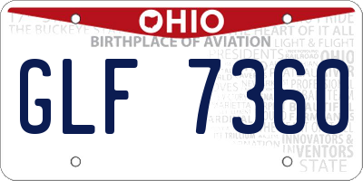 OH license plate GLF7360