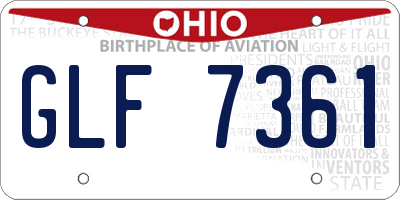 OH license plate GLF7361
