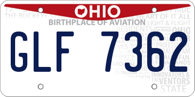 OH license plate GLF7362