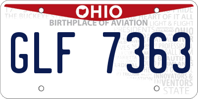 OH license plate GLF7363