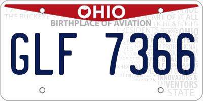 OH license plate GLF7366