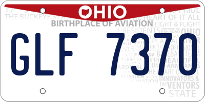 OH license plate GLF7370