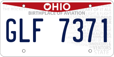 OH license plate GLF7371