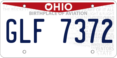 OH license plate GLF7372