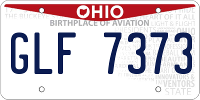 OH license plate GLF7373