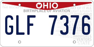 OH license plate GLF7376