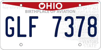 OH license plate GLF7378