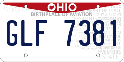 OH license plate GLF7381
