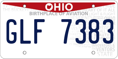OH license plate GLF7383