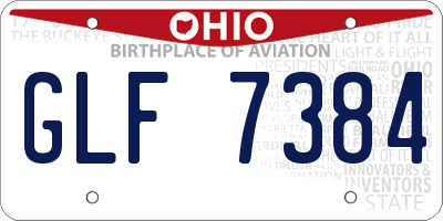 OH license plate GLF7384