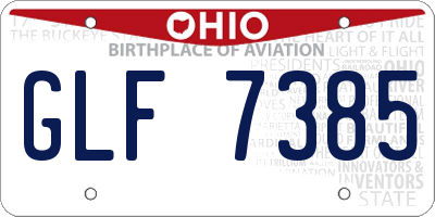 OH license plate GLF7385