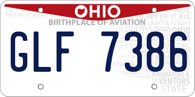 OH license plate GLF7386