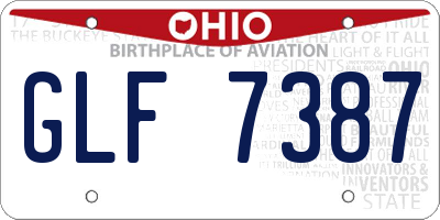 OH license plate GLF7387