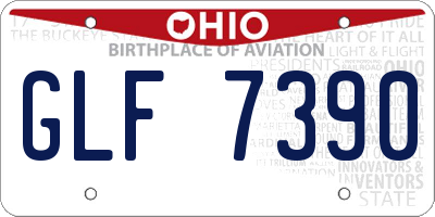 OH license plate GLF7390