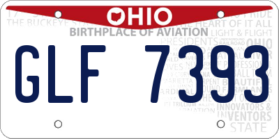 OH license plate GLF7393