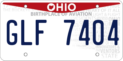 OH license plate GLF7404