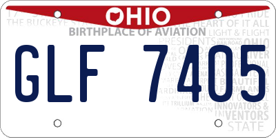 OH license plate GLF7405