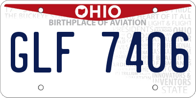 OH license plate GLF7406