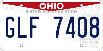 OH license plate GLF7408
