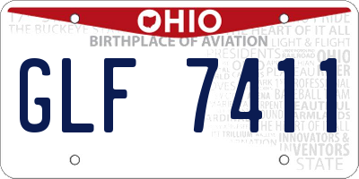 OH license plate GLF7411