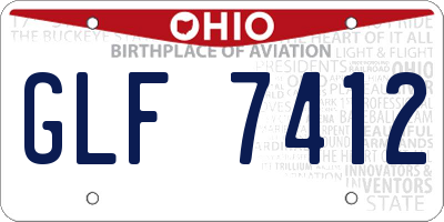 OH license plate GLF7412