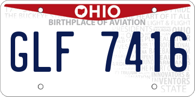 OH license plate GLF7416