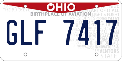 OH license plate GLF7417