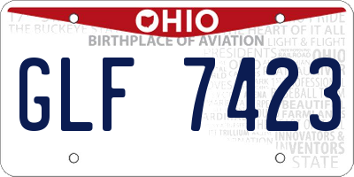 OH license plate GLF7423