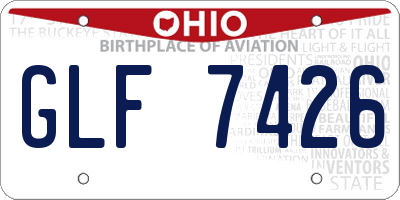 OH license plate GLF7426