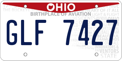 OH license plate GLF7427