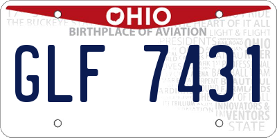 OH license plate GLF7431