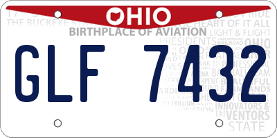 OH license plate GLF7432