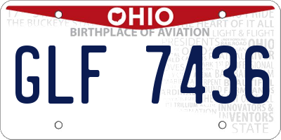 OH license plate GLF7436