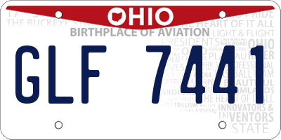 OH license plate GLF7441