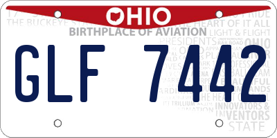 OH license plate GLF7442