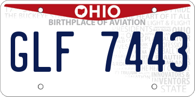 OH license plate GLF7443