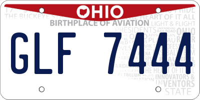 OH license plate GLF7444