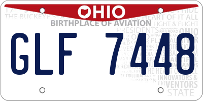 OH license plate GLF7448