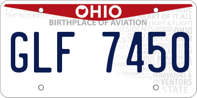 OH license plate GLF7450